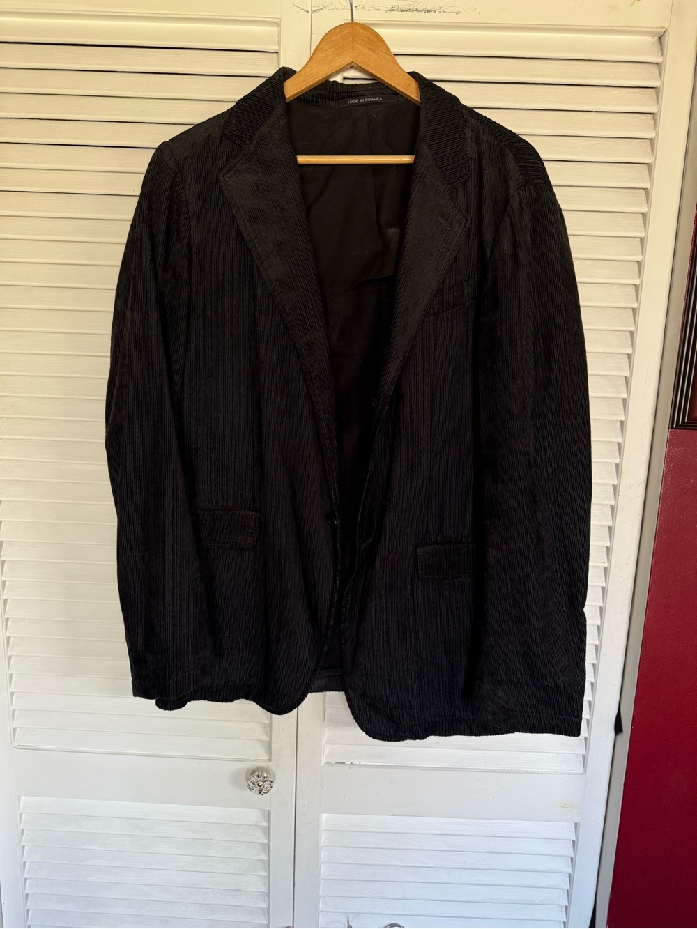 Armani Collezioni Black Corduroy Sport Coat